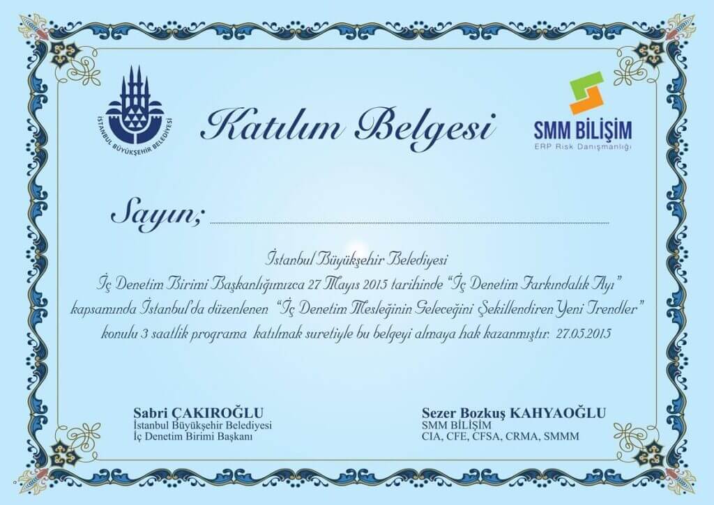 katlılm belgesi